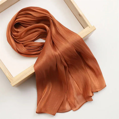 Aura Silky Organza Hijab - Copper Brown